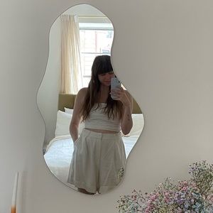 Abercrombie & Fitch White Linen High Waisted Short Size: Large